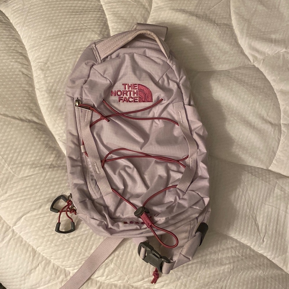 The North Face backpack pink and grey